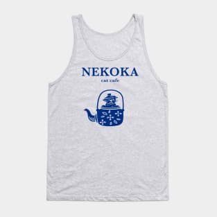 Neroka Cat Cafe Cats In Tea Pot Retro Tank Top